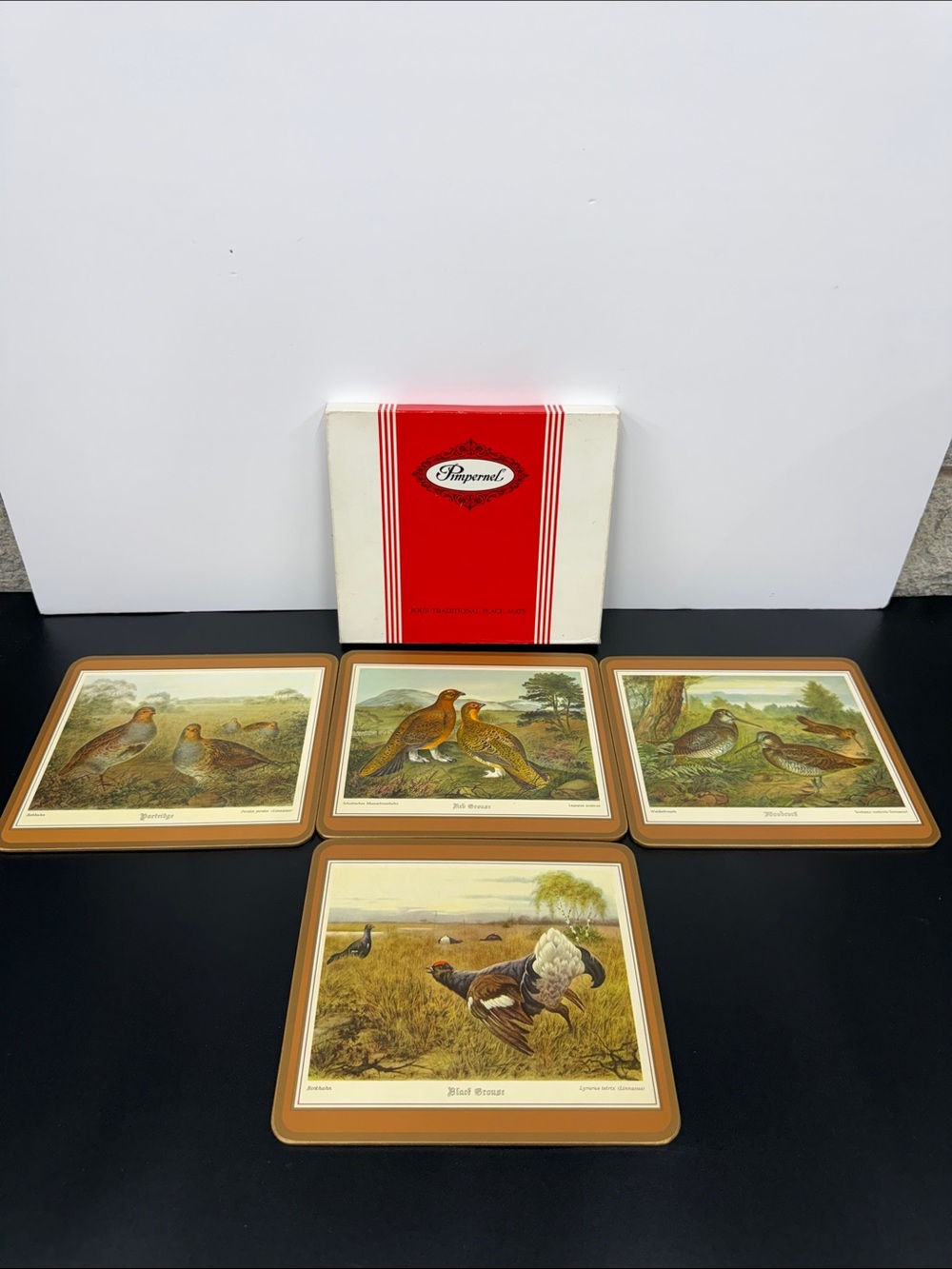 Pimpernel Brown and Cream Gamebird Coasters Set